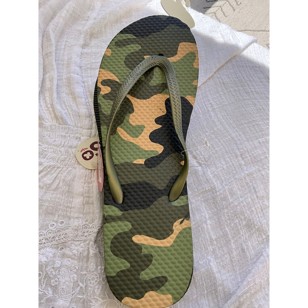 NOS SO Beach Flip-Flops Green Camo 9-10